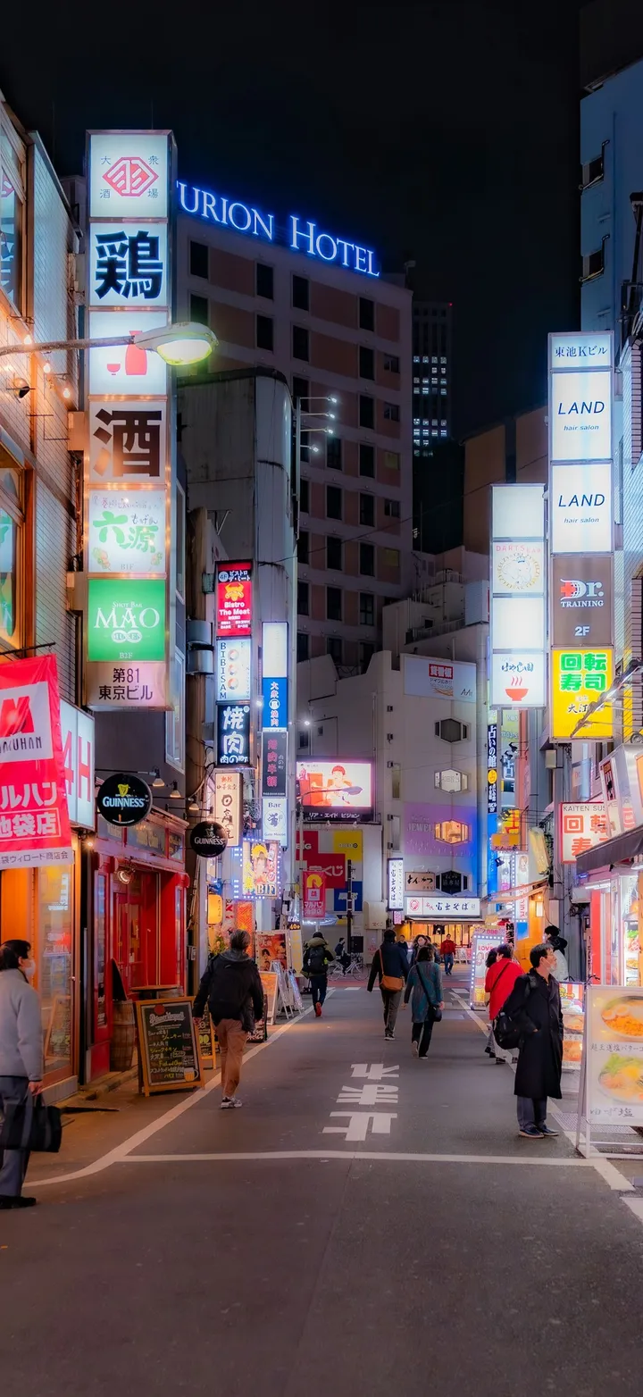 A Tokyo street with signs
